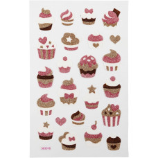 Sticker Glitter Cupcakes 10x16 cm