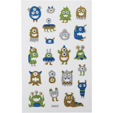 Sticker Glitter Aliens 10x16 cm