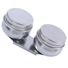 Double Palette Cup with Clip Metal Paint Solvent Container for Oil & Acrylic Painting