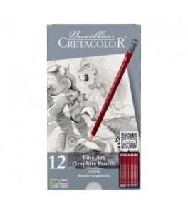 Cretacolor Cleos Graphite Pencil Set 2H–9B – 12 Pencils for Drawing