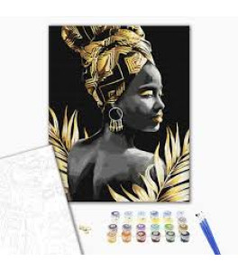 Painting by numbers Brushme "Femininity", Gold Paint 40x50 cm