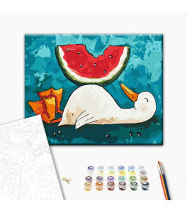 Malowanie po numerach Brushme "Arbuzowy raj" © ANNART 40x50 cm
