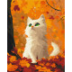 Malowanie po numerach Brushme "Kotka w opadłych liściach" 40x50 cm