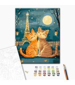 Malowanie po numerach Brushme "Miłość mruczy" 30x40 cm