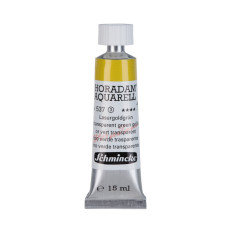 Watercolour paint Schmincke Horadam Aquarell transparent green gold 15 ml. 537