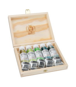 Schmincke Horadam Aquarell Super Granulation set 5x15 ml Shire, drewniane pudełko