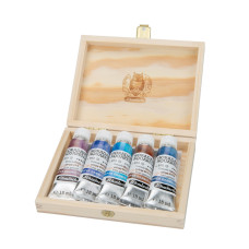 Schmincke Horadam Aquarell Super Granulation set 5x15 ml Galaxy, drewniane pudełko