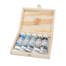 Schmincke Horadam Aquarell Super Granulation set 5x15 ml Glacier, drewniane pudełko