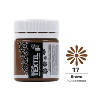 Farba Akrylowa do Tkanin, Brązowa (17), 20ml, ROSA Talent