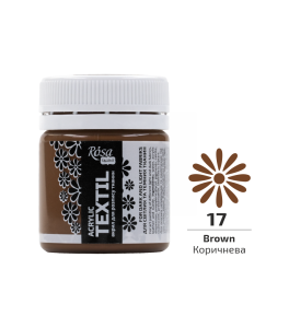 Farba Akrylowa do Tkanin, Brązowa (17), 20ml, ROSA Talent