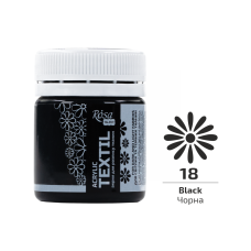 Acrylic Fabric Paint, Black (18), 20ml, ROSA Talent