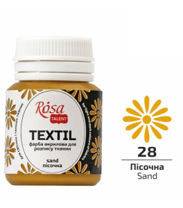 Farba Akrylowa do Tkanin, Piaskowy (28), 20ml, ROSA Talent