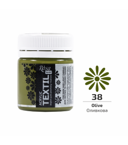 Farba Akrylowa do Tkanin, Oliwkowa (38), 20ml, ROSA Talent
