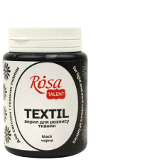 Farba Akrylowa do Tkanin, Czarna (18), 80ml, ROSA Talent