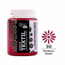 Farba Akrylowa do Tkanin, Bordowy (30), 80ml, ROSA Talent