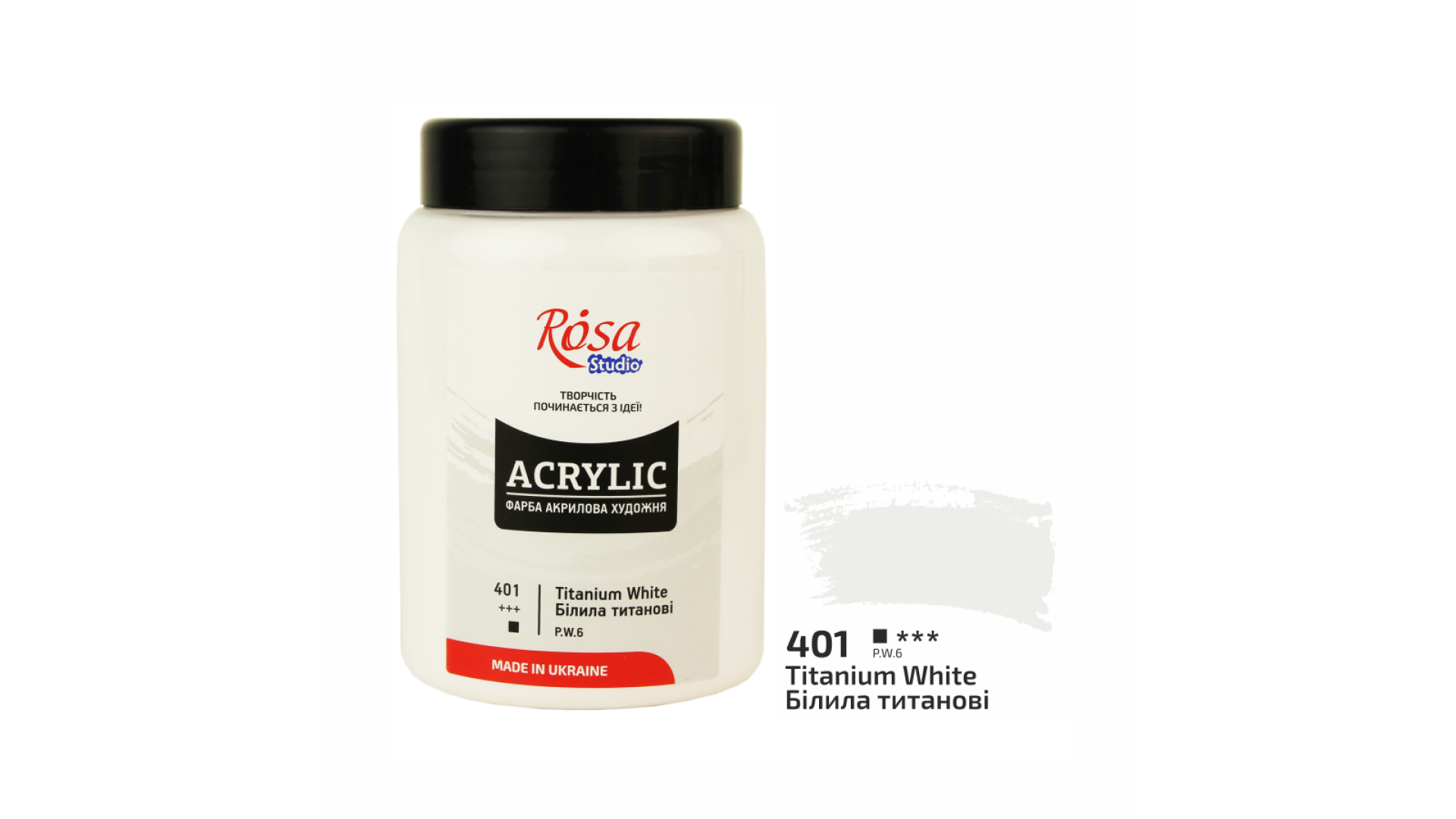 Acrylic paint Rosa Studio Titanium White 400 ml 401