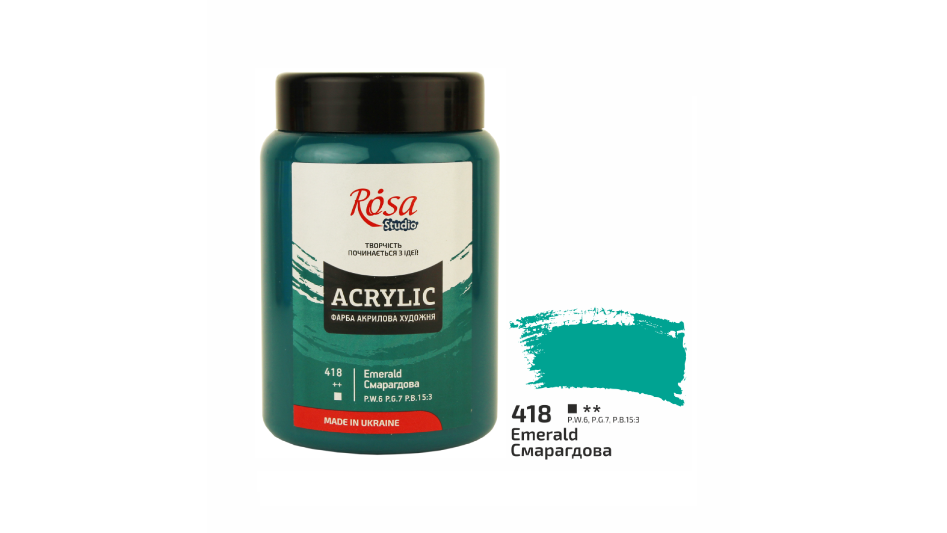 Acrylic paint Rosa Studio Emerald Green 400 ml 418