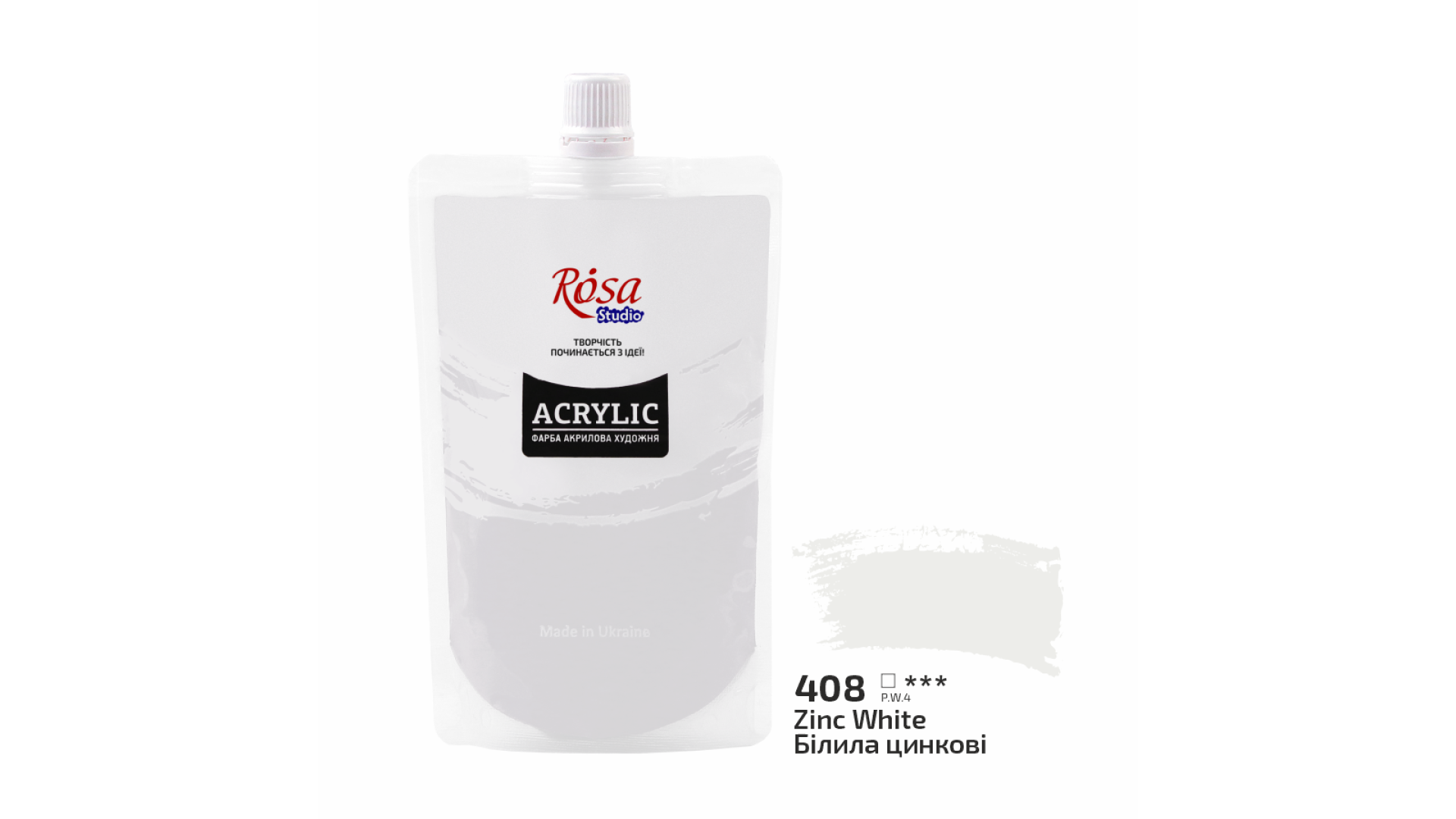 Acrylic paint Rosa Studio Zinc White 200 ml 408