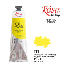 Oil Paint, Cadmium Yellow Lemon (111), 100ml, ROSA Gallery