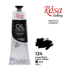 Oil Paint, Lamp Black (124), 100ml, ROSA Gallery