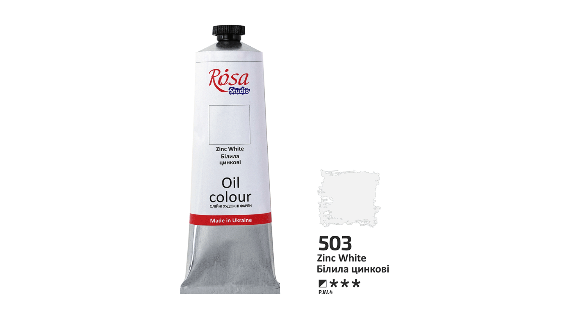 Oil Paint, Zink White (503), 100ml, ROSA Studio