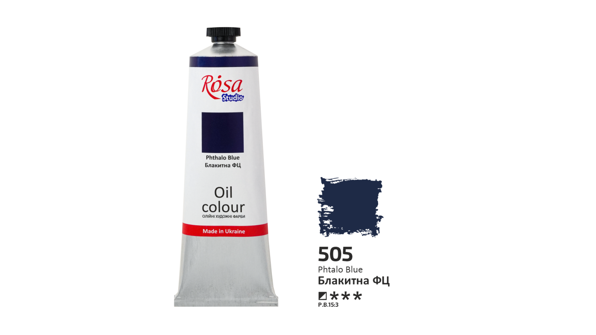 Oil Paint, Phthalo Blue (505), 100ml, ROSA Studio