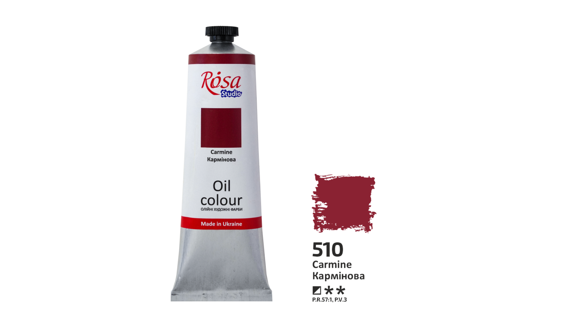 Oil Paint, Carmine (510), 100ml, ROSA Studio