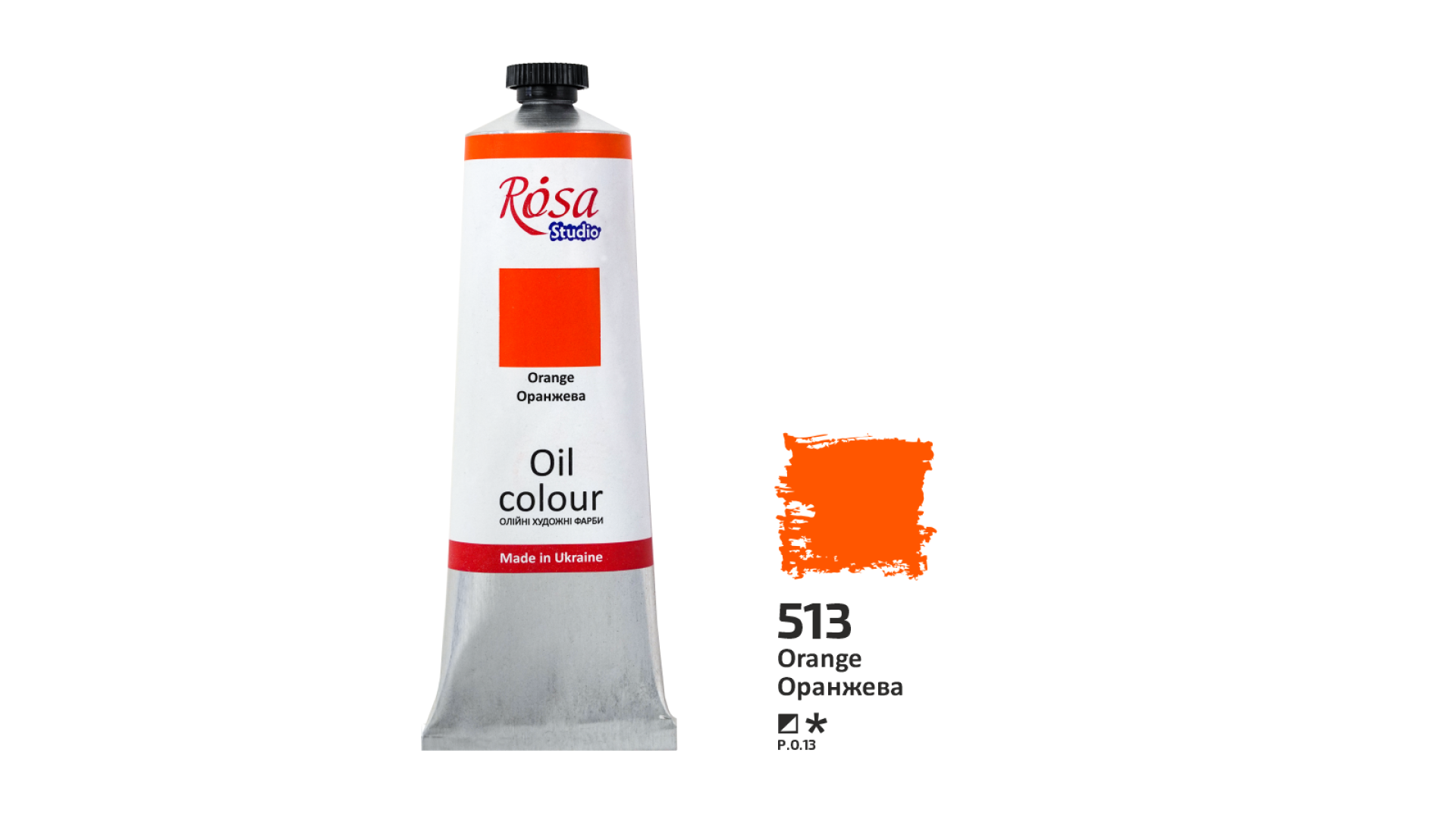 Oil Paint, Orange (513), 100ml, ROSA Studio