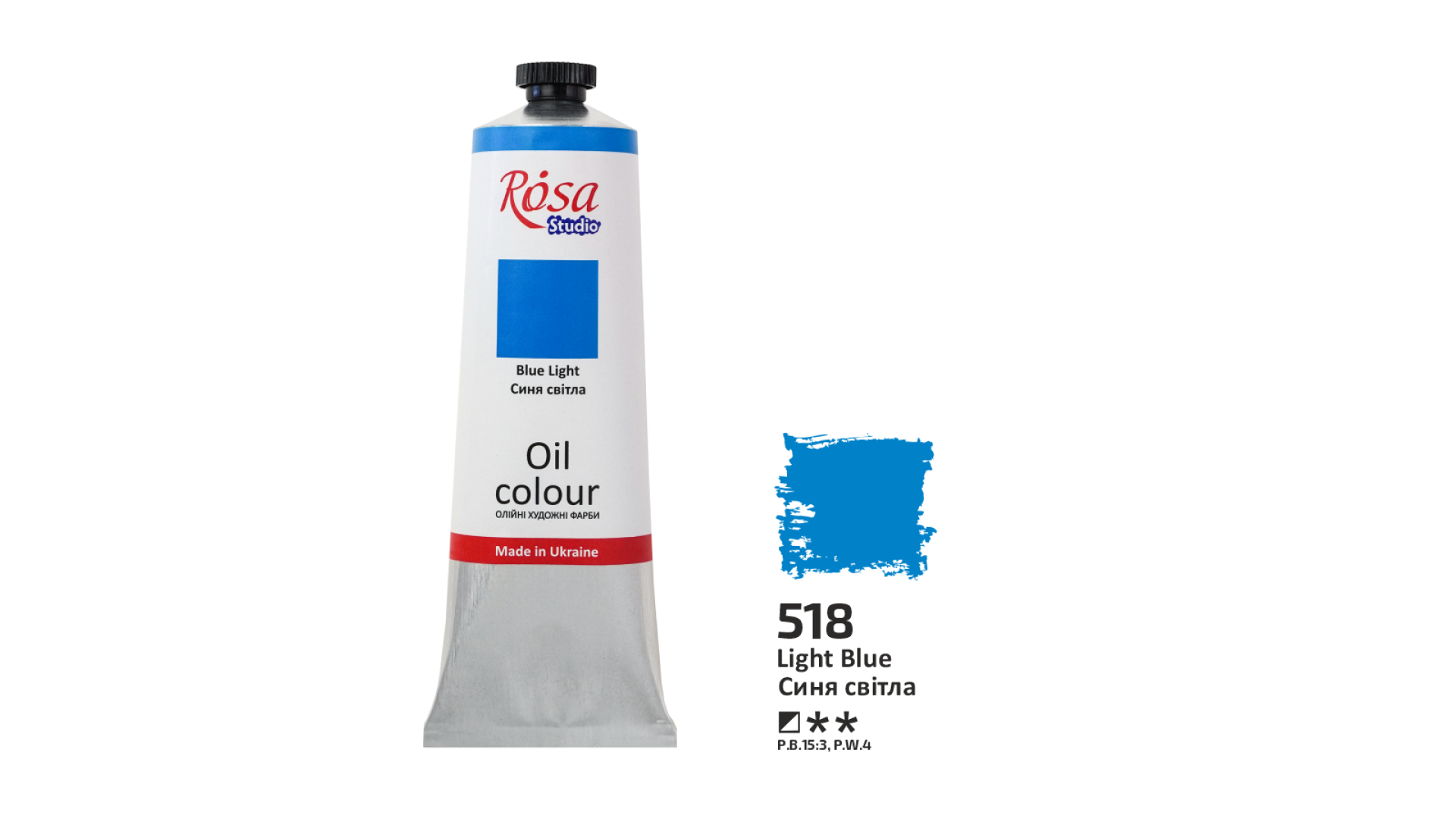 Oil Paint, Light Blue (518), 100ml, ROSA Studio