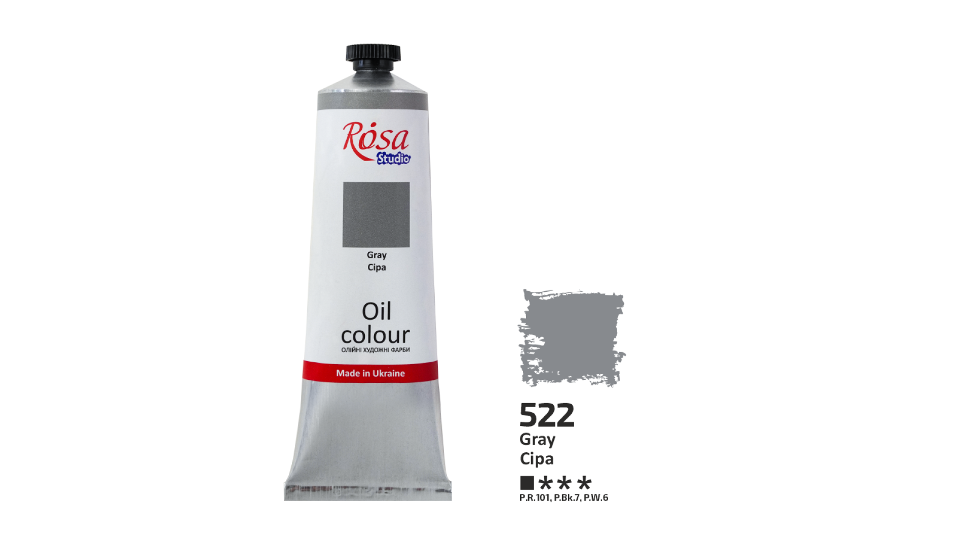 Oil Paint, Gray (522), 100ml, ROSA Studio