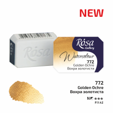 ROSA Gallery Farba Akwarelowa, Golden Ochre (772), Kostka, 2,5 ml