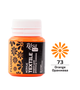 Farba Akrylowa do Tkanin, Pomarańcz fluorescencyjny (73), 20ml, ROSA Talent