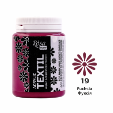 Farba Akrylowa do Tkanin, Fuksja (19), 80ml, ROSA Talent