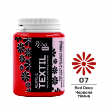 Farba Akrylowa do Tkanin, Czerwona ciemna (07), 80ml, ROSA Talent