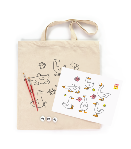 ROSA Talent Coloring Ecobag Geese 38×42 cm – Cotton 220 gsm