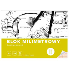 Blok milimetrowy A3 20 kartek 80 g – papier milimetrowy do rysunków technicznych