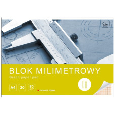 Blok milimetrowy A4 20 kartek 80 g – papier milimetrowy do rysunków technicznych