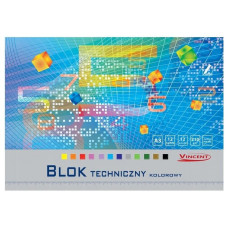 Blok techniczny kolorowy Kreska Vincent A3 12 kartek 210 g/m² – papier kolorowy do prac plastycznych