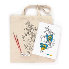 ROSA Talent Coloring Ecobag Flowers in hair 38×42 cm – Cotton 220 gsm