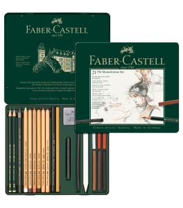 Faber–Castell Zestaw Pitt Monochrome 21 szt. w Metalowym Opakowaniu