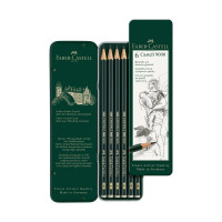 Faber-Castell 9000 Graphite Pencil Set HB–8B – 6 pcs, Metal Case
