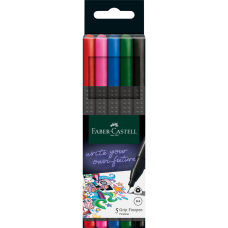 Faber–Castell Zestaw cienkopisów Grip Fineliner – 5 kolorów podstawowych