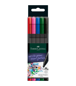 Faber-Castell Grip Fineliner Set – 5 Basic Colours