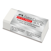 Faber-Castell Dust Free White Eraser Small Plastic Eraser for Graphite and Coloured Pencils