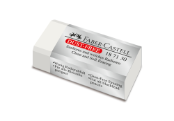 Faber-Castell Dust Free White Eraser Small Plastic Eraser for Graphite and Coloured Pencils