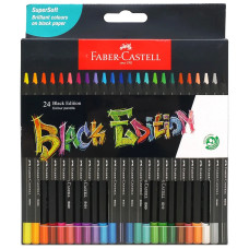 Kredki Ołówkowe Faber-Castell Black Edition Trójkątne 24 Kolory