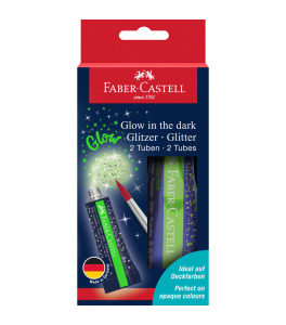 Faber–Castell Glow–in–the–Dark Glitter Gel, 12 ml, 2 pcs, cardboard box