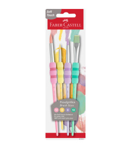 Faber–Castell Pędzle Szkolne Z Miekkim Uchwytem 4 Szt Pastel