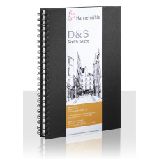 Hahnemuehle Sketchbook D&S A5 140g 80 sheets, black portrait format spiral bound