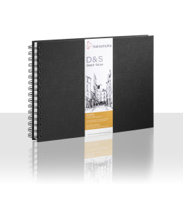 Hahnemuehle Sketchbook D&S A5 140g 80 sheets, black landscape format spiral bound